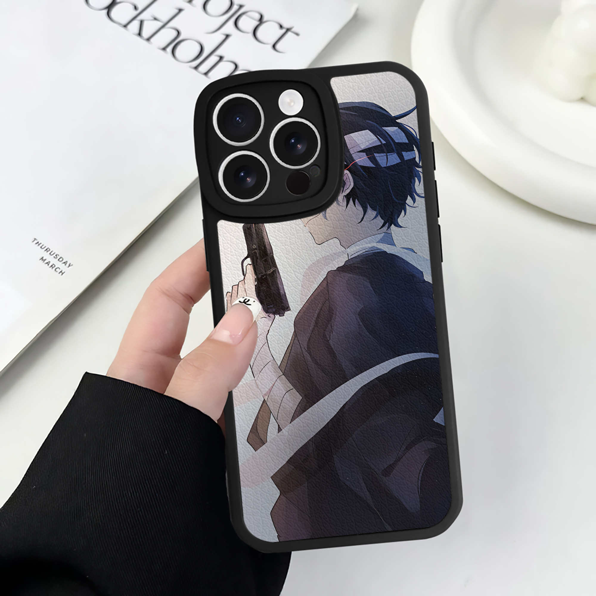 （画像用） 文豪ストレイドッグス Bungo Stray Dogs 【iPhone 16シリーズ対応】シリコンスマホケース（レザー調） 材質：シリコン